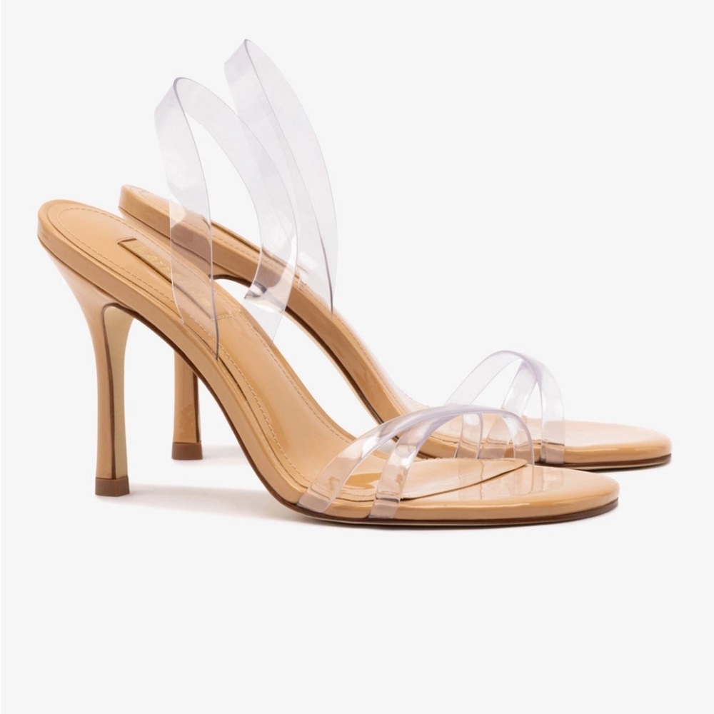 Larroude Nude and Transparent Heels